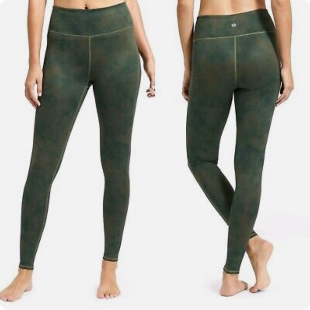 Athleta Leggings Green High Rise Chaturanga Compression Pants Yoga Womens XS